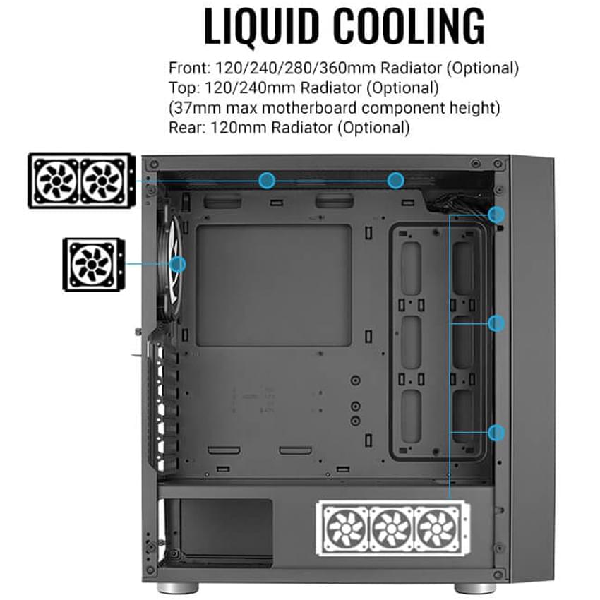 Gabinete Aerocool Skribble 3 Fan Atx Mid Tower